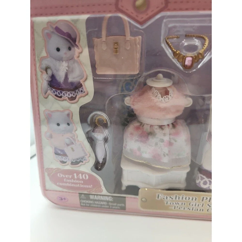 New Calico Critters Town Girl Series Persian Cat Fashion Play Set Posable Figure